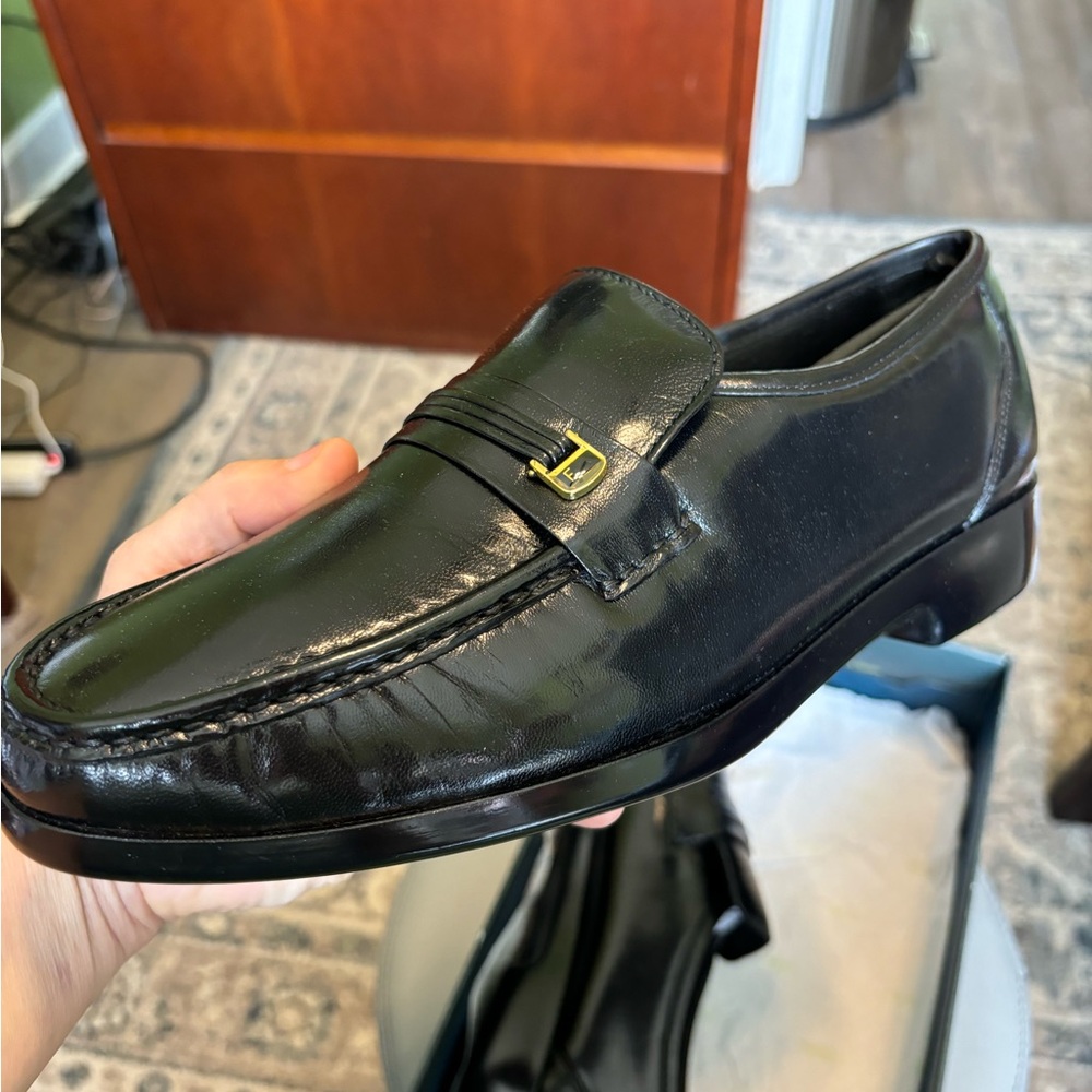 Black Florsheim Comfortech. RIVA Moc Toe Bit Loafer